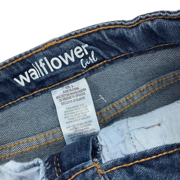 Wallflower Girl Blue Denim Cargo Midi Skirt Size 8 Pockets Cotton adjustable - Picture 5 of 5